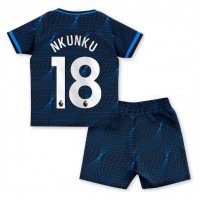 Chelsea Christopher Nkunku #18 Vonkajší Detský futbalový dres 2023-24 Krátky Rukáv (+ trenírky)
